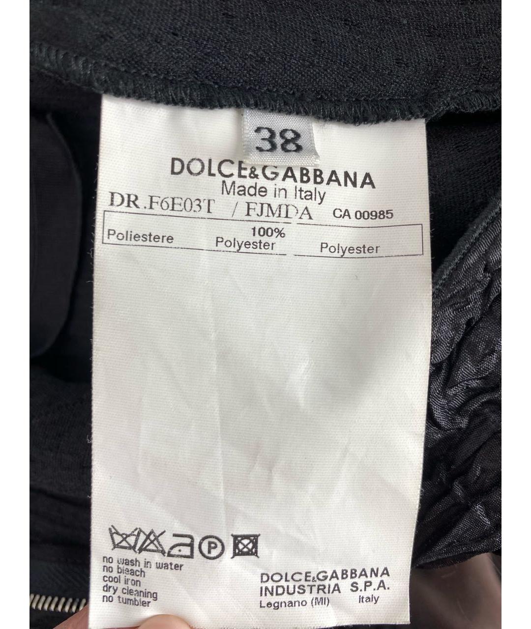 DOLCE&GABBANA Черное полиэстеровое платье, фото 7