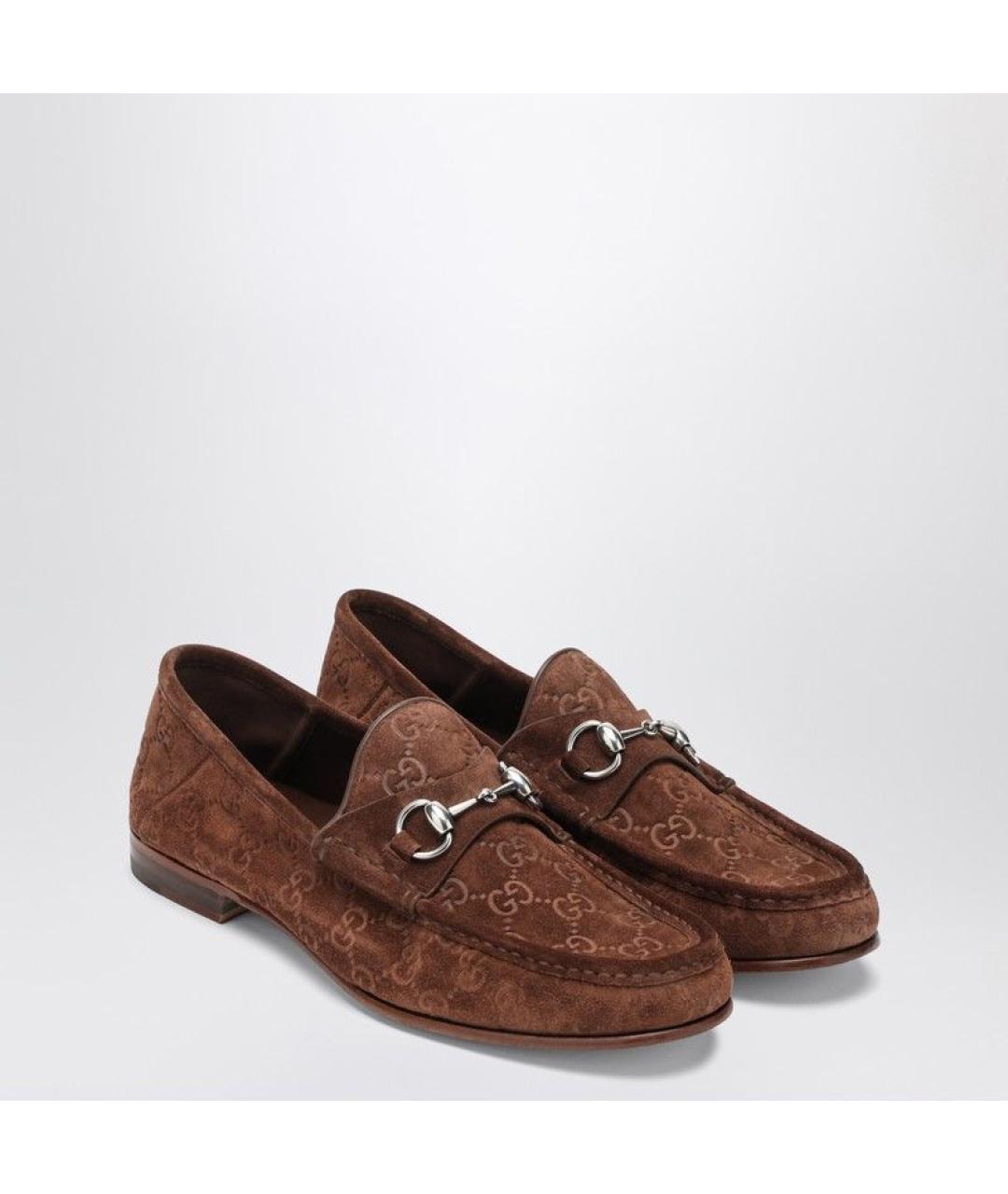 GUCCI Коричневые кожаные лоферы, фото 3