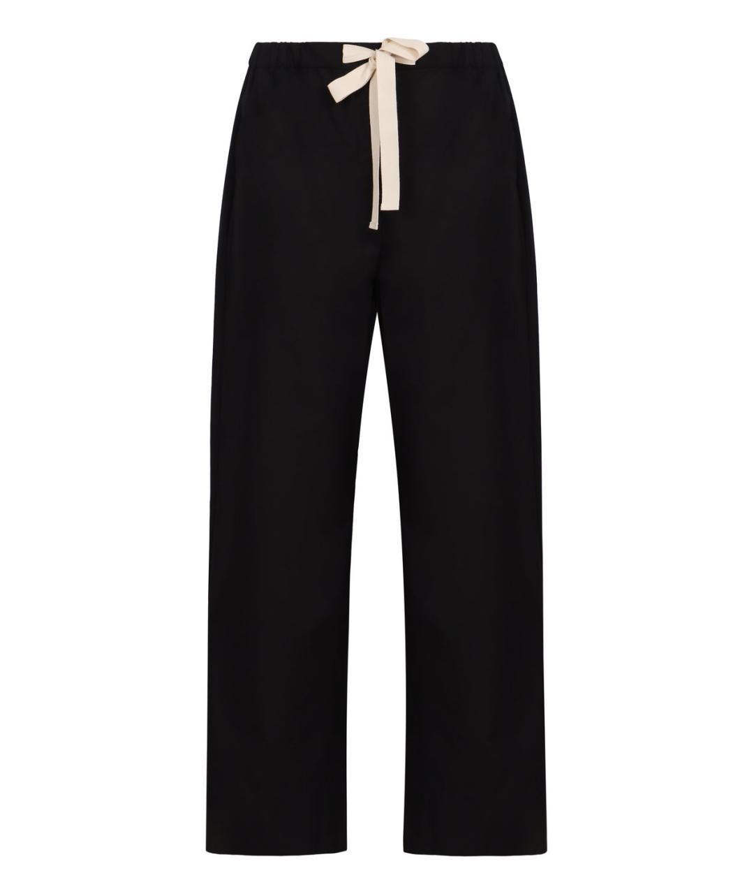 'S MAX MARA Черные хлопковые прямые брюки, фото 1