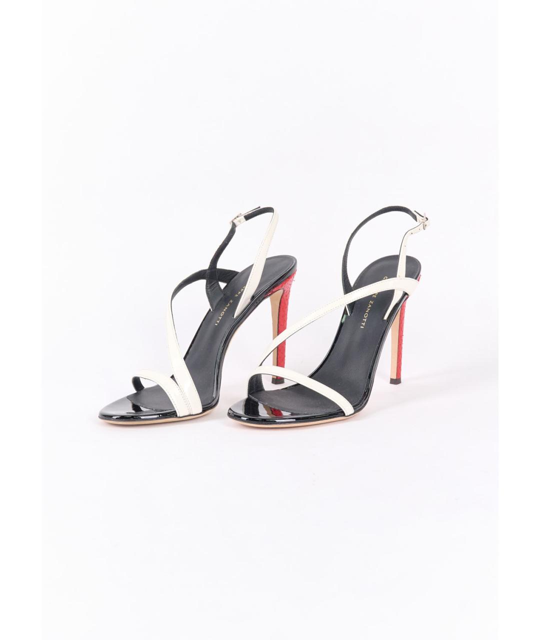 GIUSEPPE ZANOTTI DESIGN Белые босоножки из лакированной кожи, фото 3