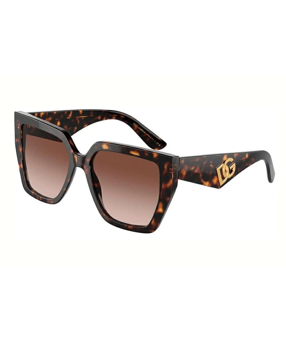 DOLCE&GABBANA Коричневые пластиковые солнцезащитные очки, фото 4