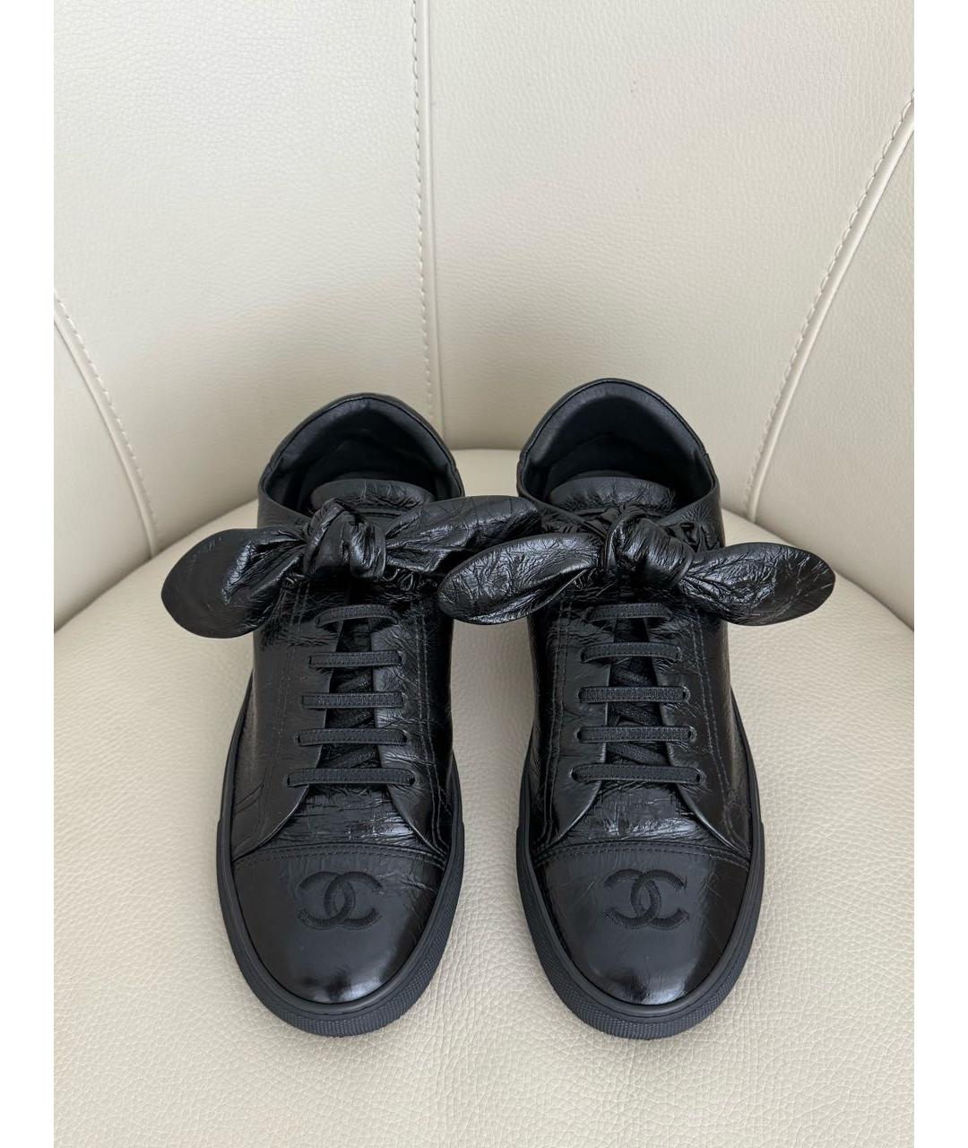 CHANEL Черные кожаные кеды, фото 2