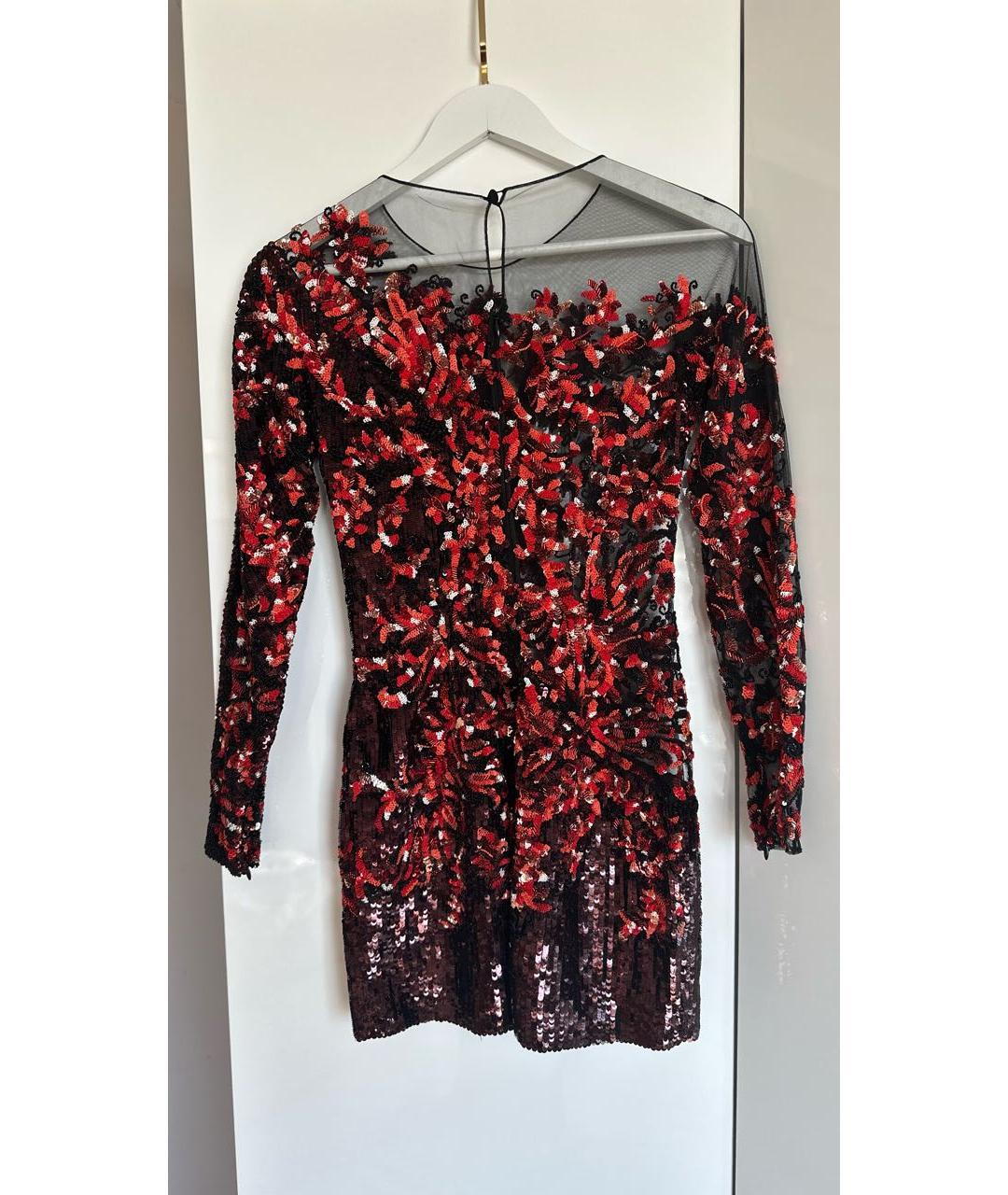 ZUHAIR MURAD Бордовое шелковое коктейльное платье, фото 2