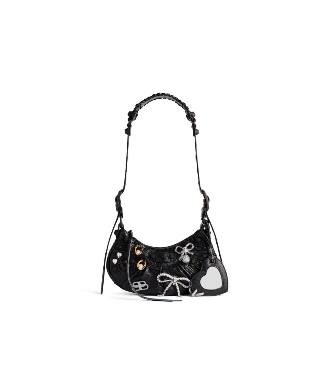 BALENCIAGA Черная кожаная сумка через плечо, фото 1