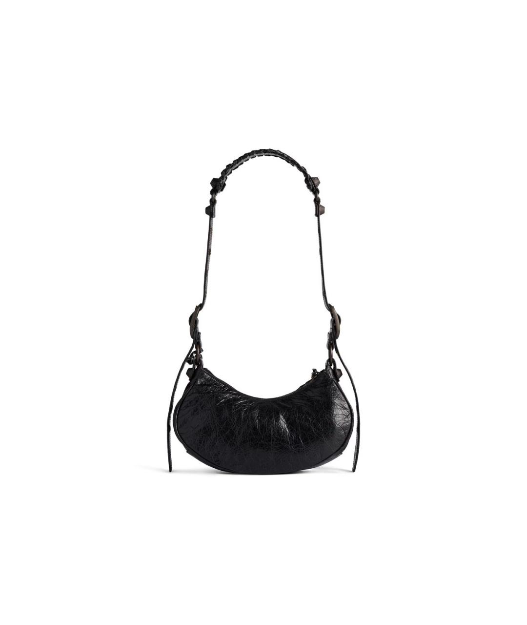 BALENCIAGA Черная кожаная сумка через плечо, фото 3