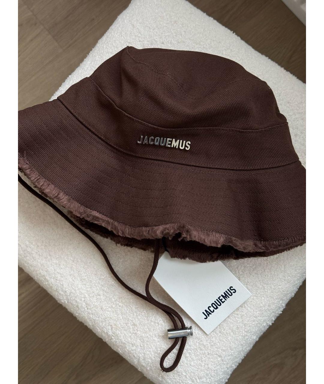 JACQUEMUS Коричневая хлопковая панама, фото 4