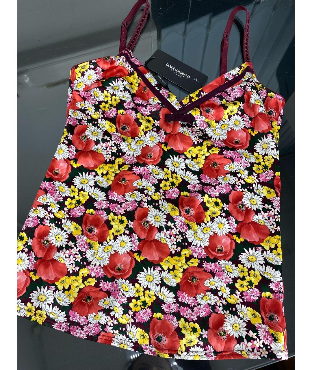DOLCE&GABBANA Мульти полиэстеровая майка, фото 6