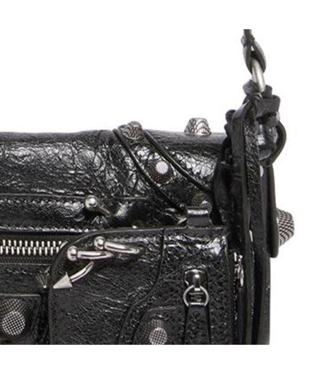 BALENCIAGA Черная кожаная сумка через плечо, фото 6