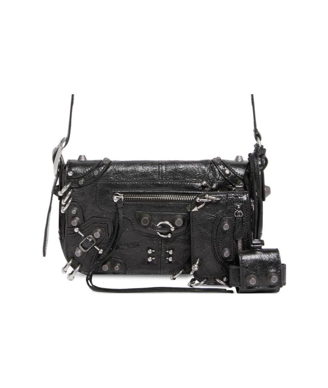 BALENCIAGA Черная кожаная сумка через плечо, фото 1