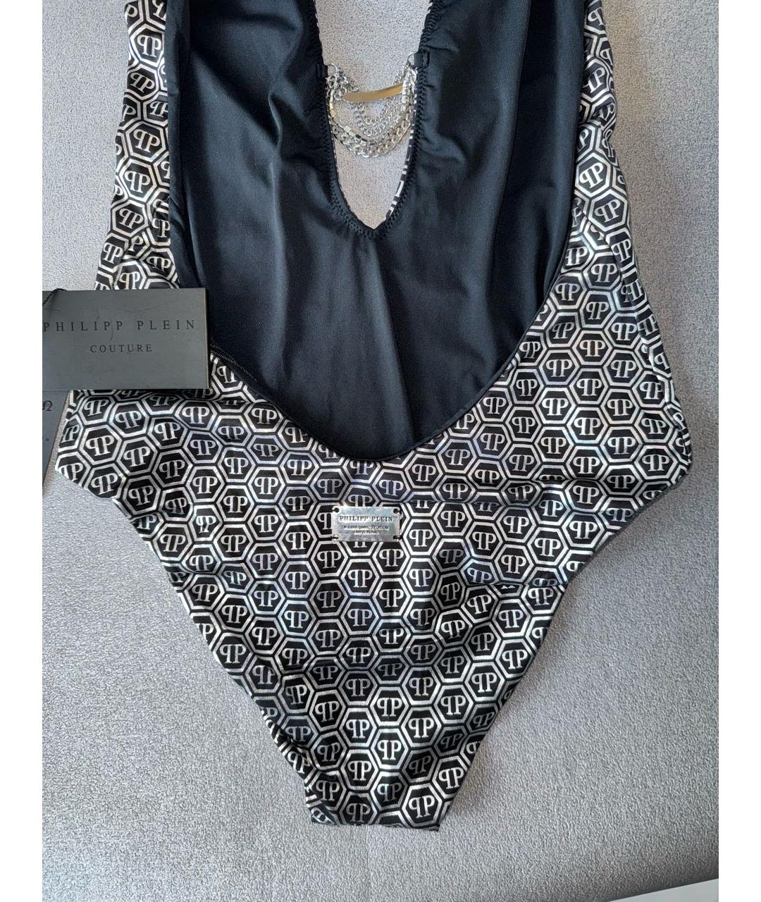 PHILIPP PLEIN Серебрянный полиамидовый купальник, фото 4