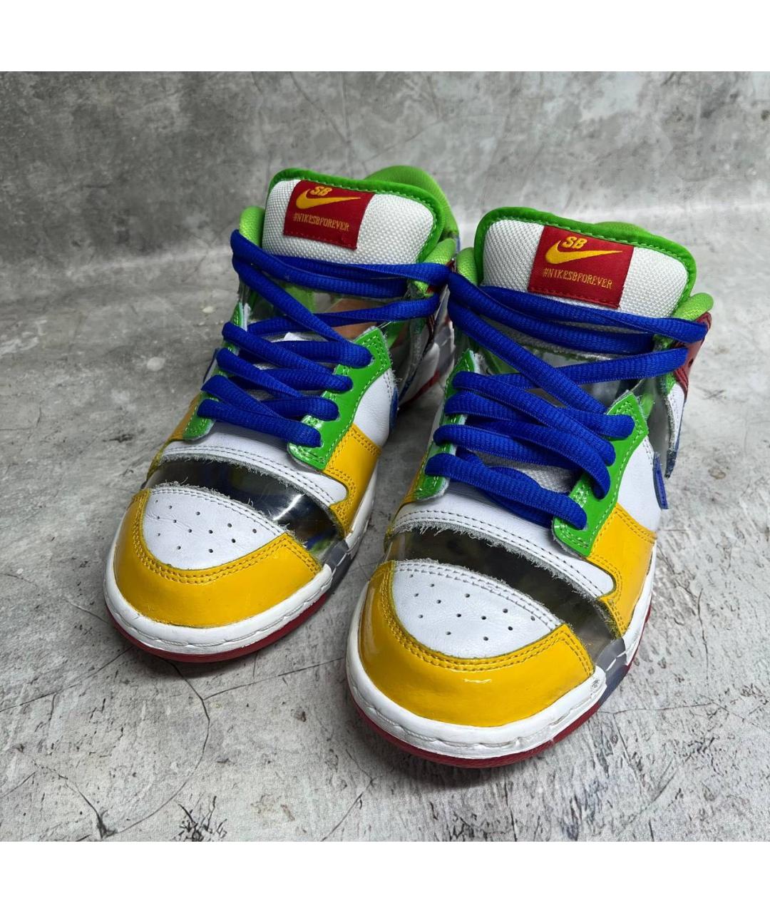 NIKE Желтые кожаные низкие кроссовки / кеды, фото 2