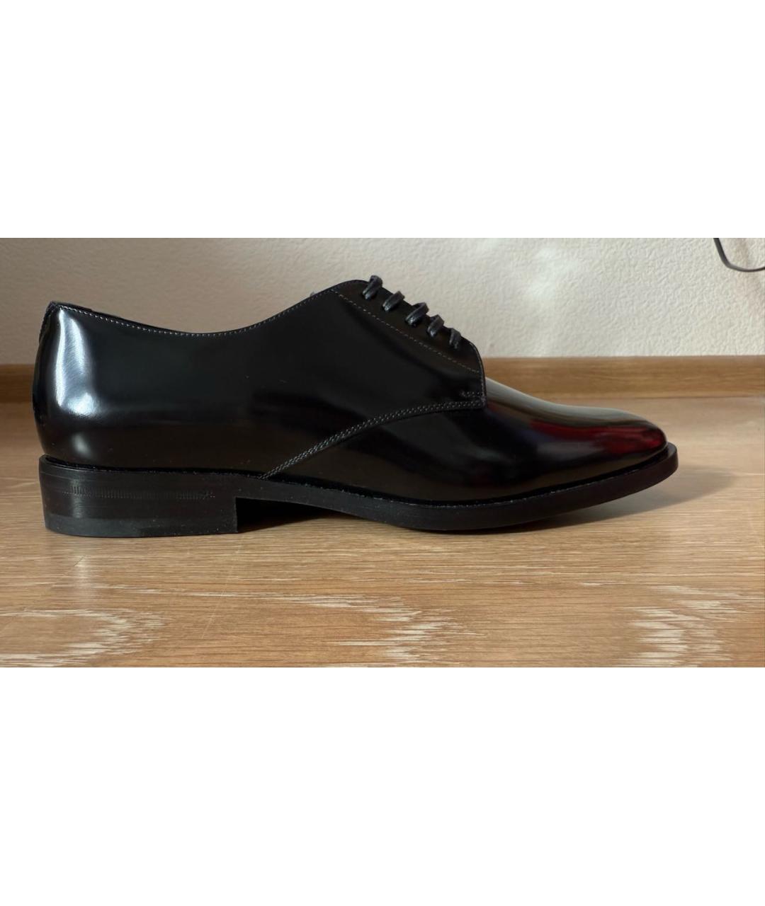 SAINT LAURENT Черные брогги и оксфорды из лакированной кожи, фото 9