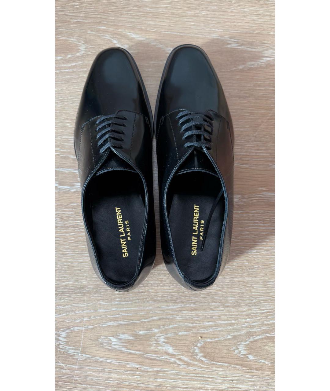 SAINT LAURENT Черные брогги и оксфорды из лакированной кожи, фото 4