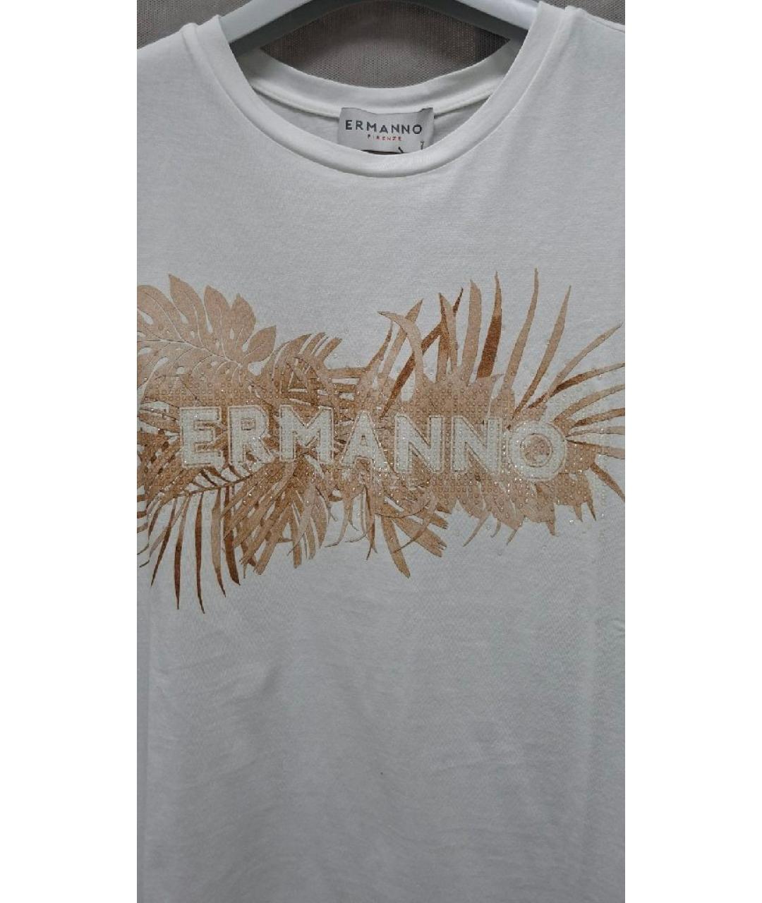 ERMANNO SCERVINO Белая хлопковая футболка, фото 5