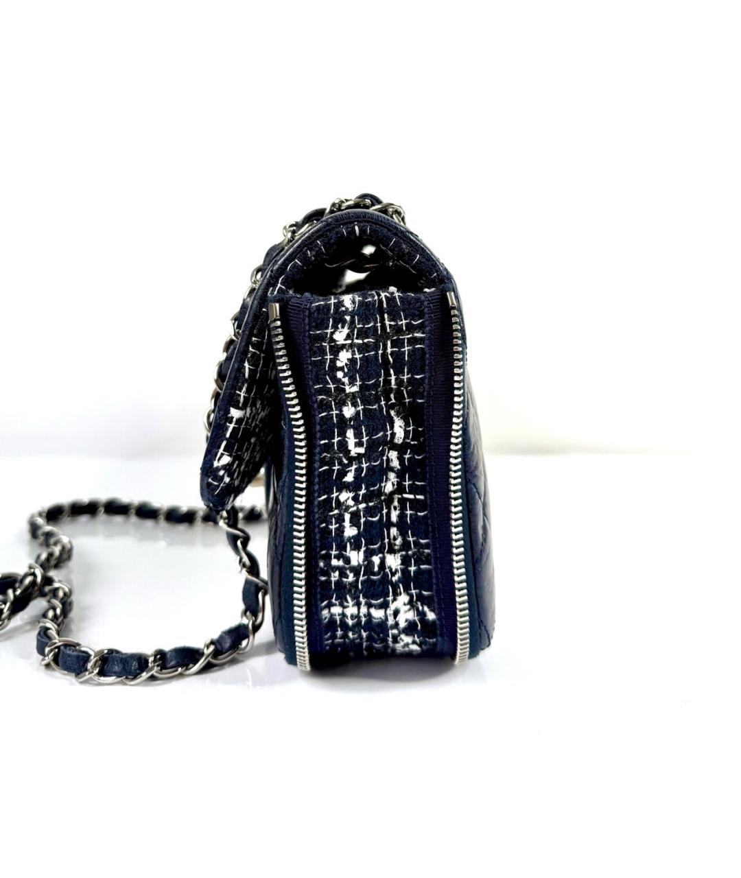 CHANEL Темно-синяя кожаная сумка через плечо, фото 4