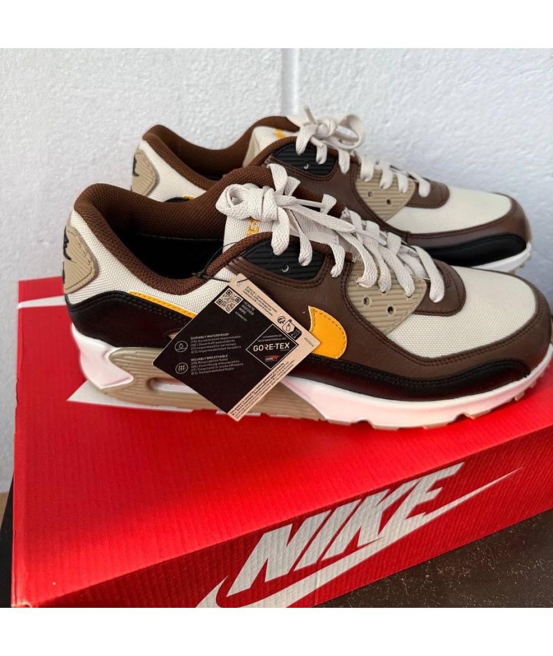 NIKE Коричневые кожаные кроссовки, фото 6