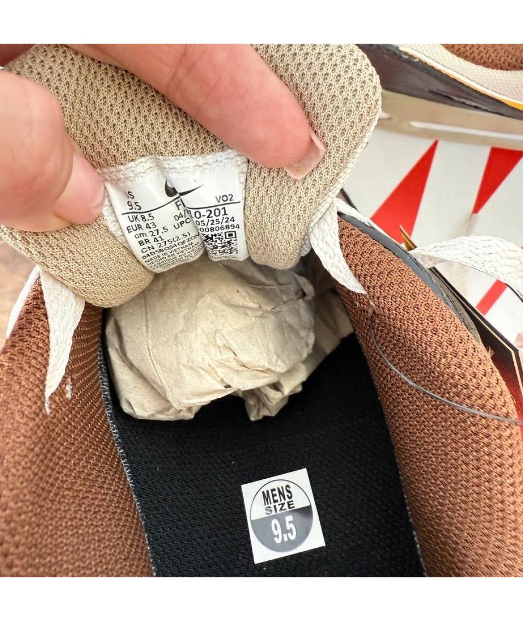 NIKE Коричневые кожаные кроссовки, фото 4