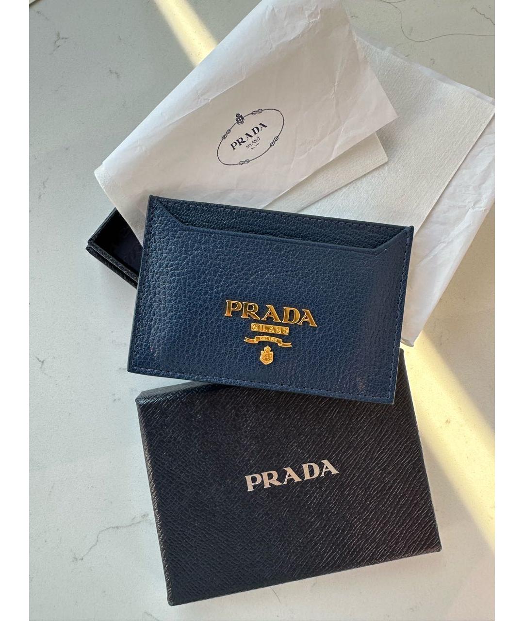 PRADA Синий кожаный кардхолдер, фото 5