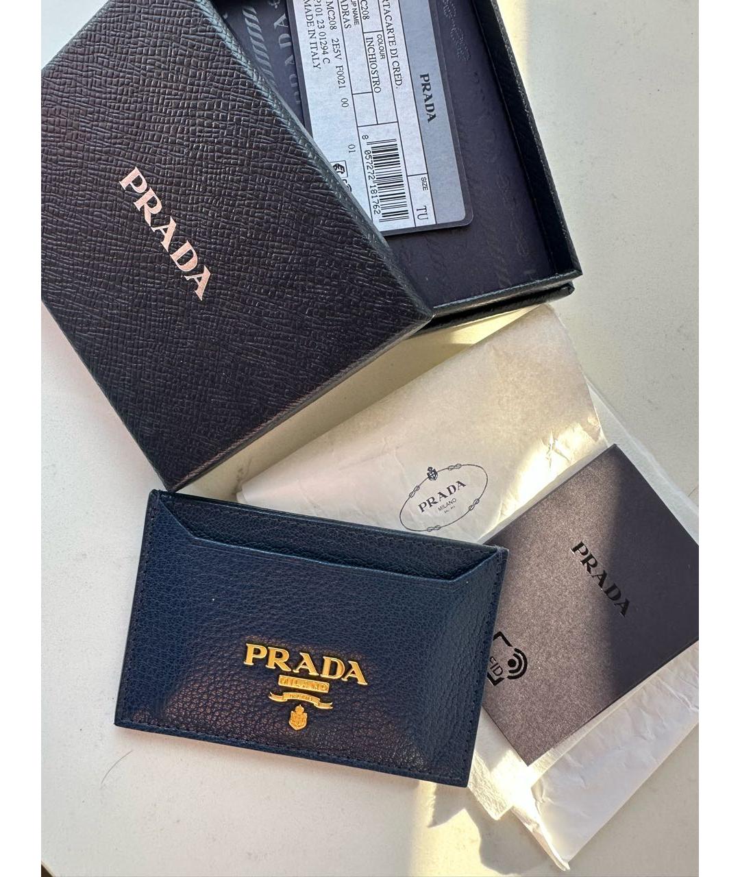 PRADA Синий кожаный кардхолдер, фото 6