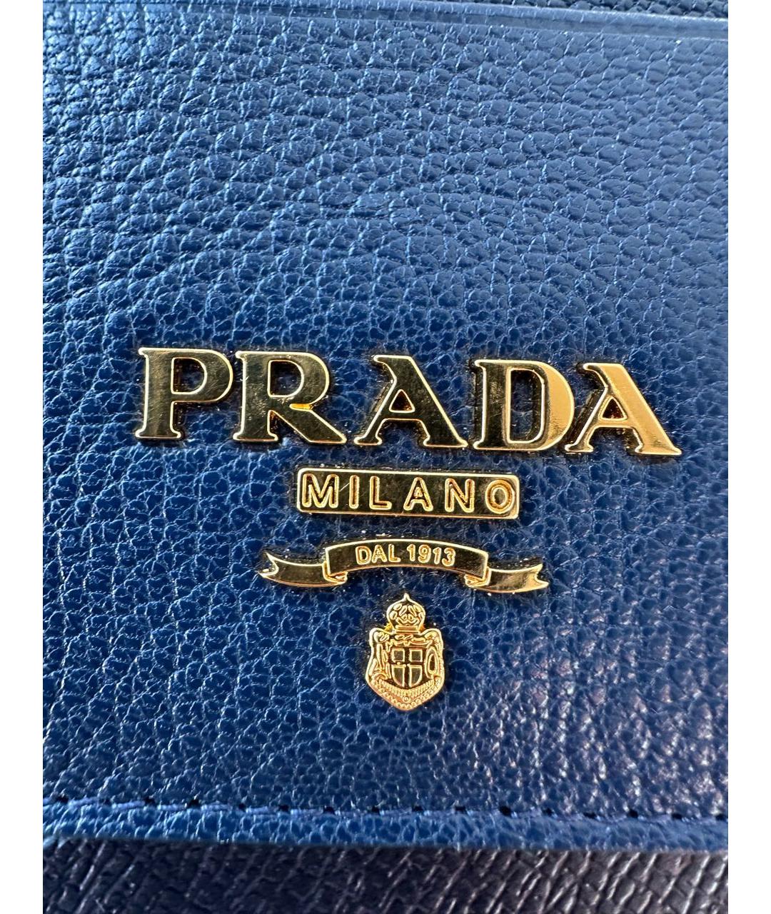 PRADA Синий кожаный кардхолдер, фото 7