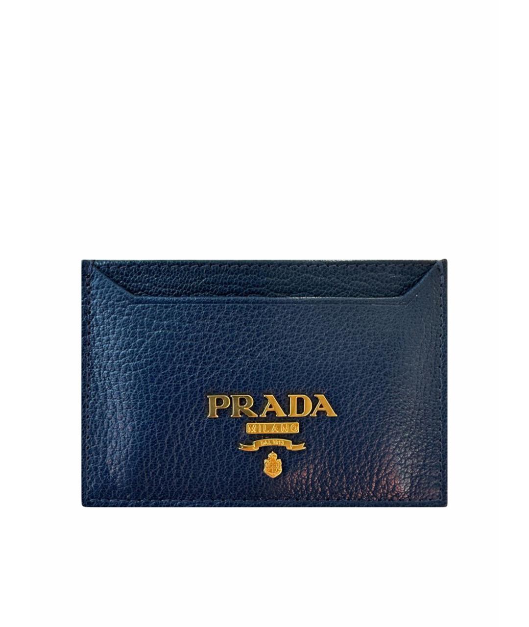 PRADA Синий кожаный кардхолдер, фото 1