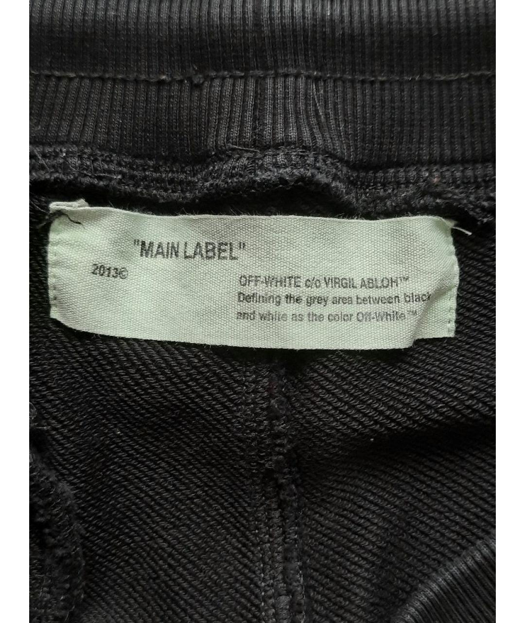 OFF-WHITE Черные хлопковые повседневные брюки, фото 4
