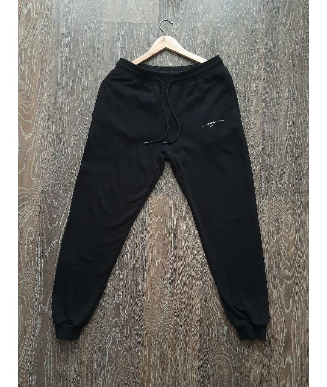 OFF-WHITE Черные хлопковые повседневные брюки, фото 8
