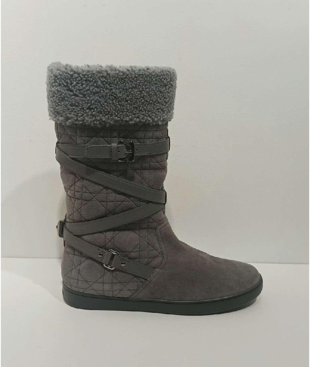CHRISTIAN DIOR Серые замшевые сапоги, фото 7