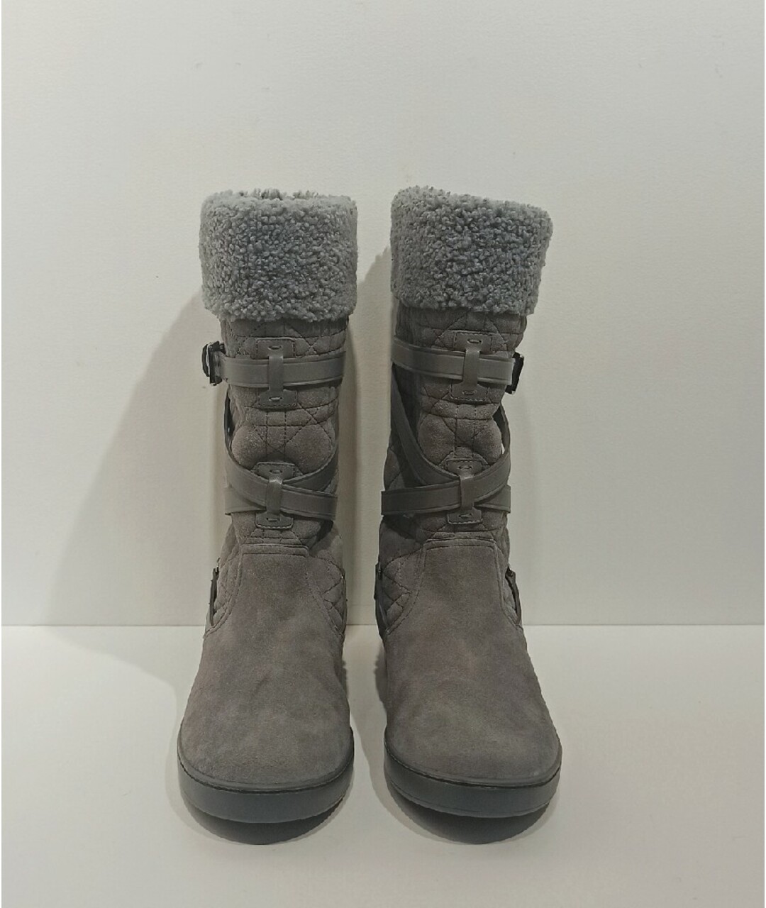 CHRISTIAN DIOR Серые замшевые сапоги, фото 2