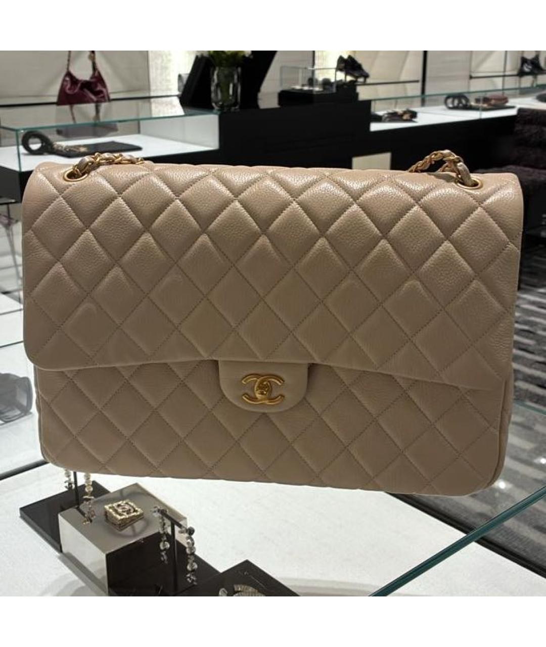 CHANEL Бежевая кожаная сумка через плечо, фото 2