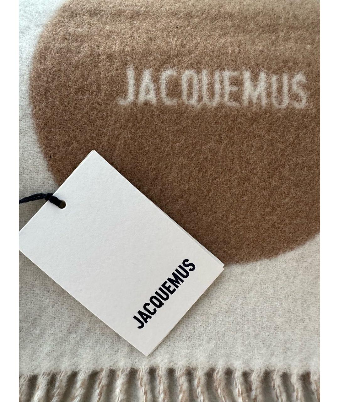 JACQUEMUS Бежевый шерстяной шарф, фото 2
