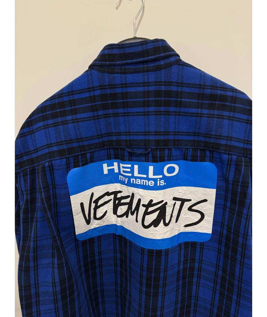 VETEMENTS Синяя хлопковая кэжуал рубашка, фото 4