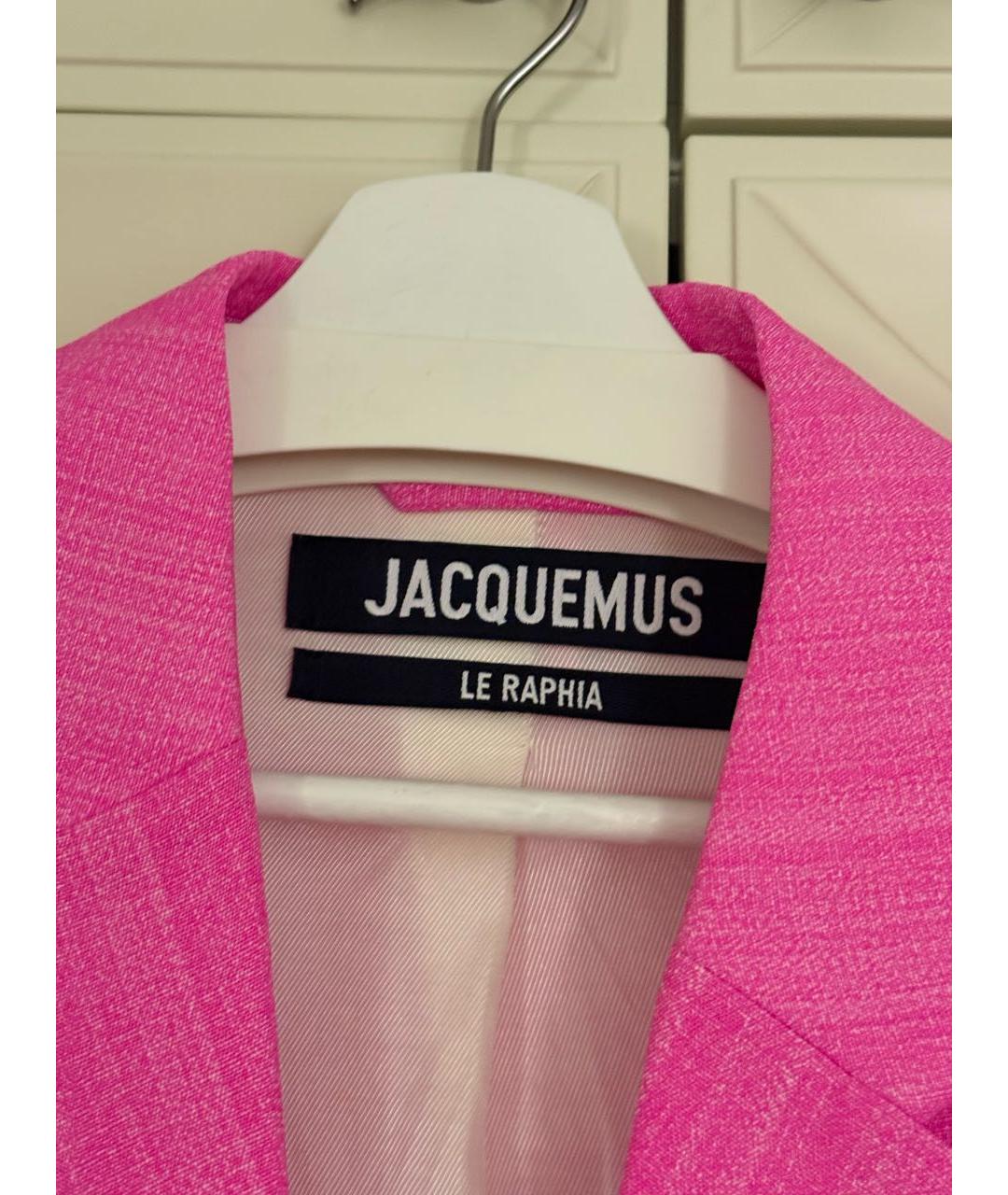 JACQUEMUS Розовый льняной жакет/пиджак, фото 3