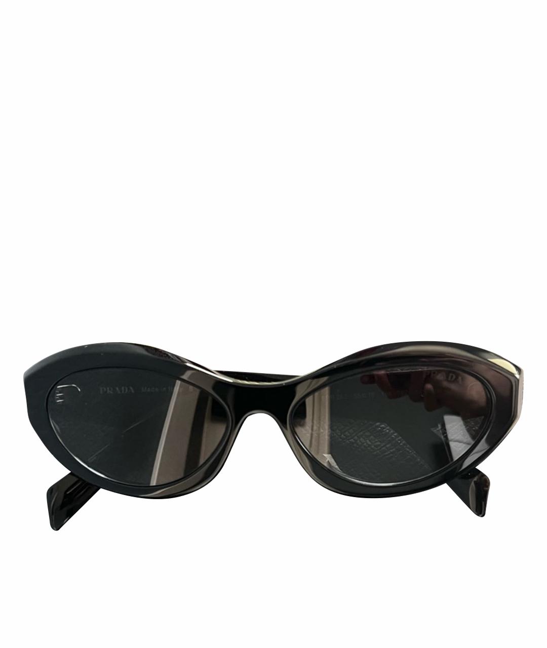 PRADA Черные пластиковые солнцезащитные очки, фото 1