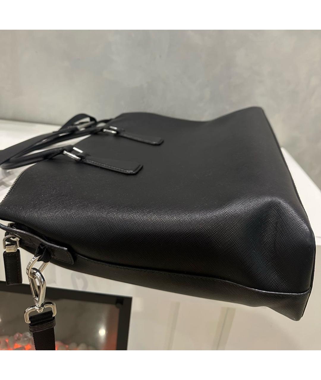 PRADA Черный кожаный портфель, фото 6