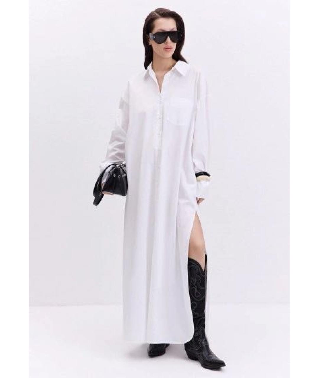 MAX MARA Белое хлопковое повседневное платье, фото 3