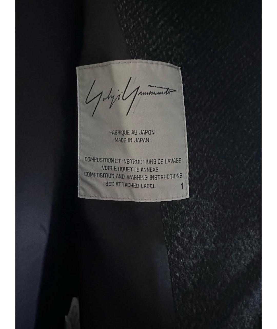 YOHJI YAMAMOTO Антрацитовое шерстяное пальто, фото 4
