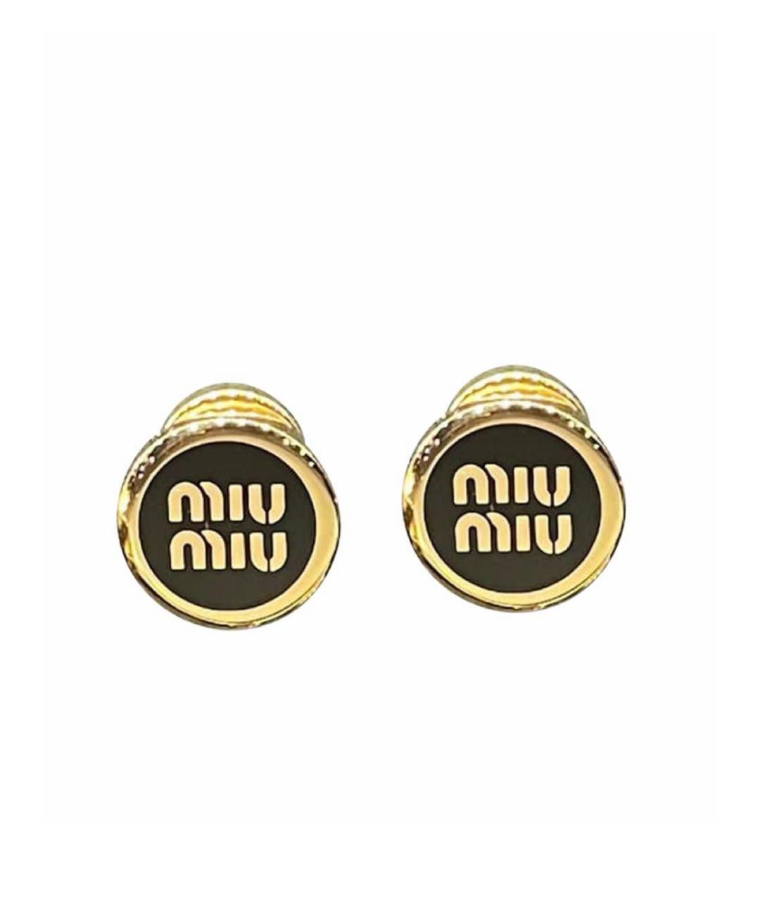 MIU MIU Черные металлические серьги, фото 2