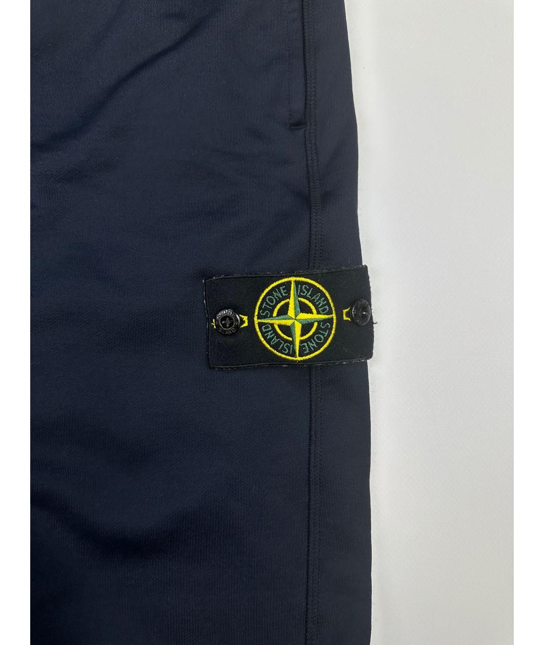 STONE ISLAND Темно-синие хлопко-эластановые повседневные брюки, фото 2