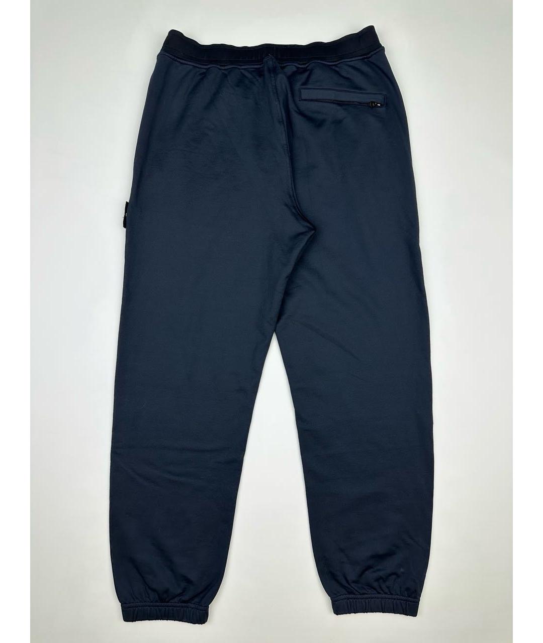 STONE ISLAND Темно-синие хлопко-эластановые повседневные брюки, фото 4