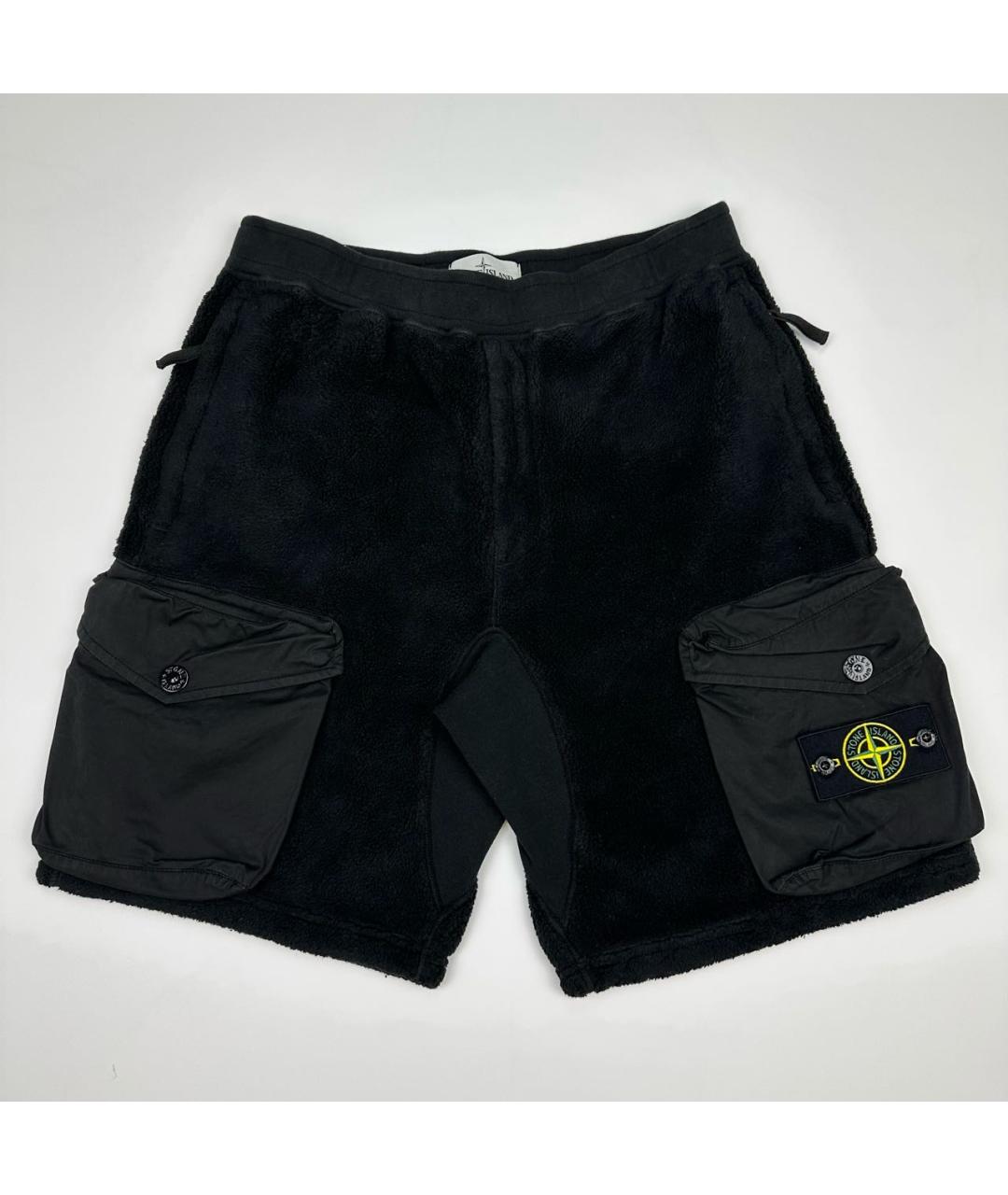 STONE ISLAND Черные хлопковые шорты, фото 6