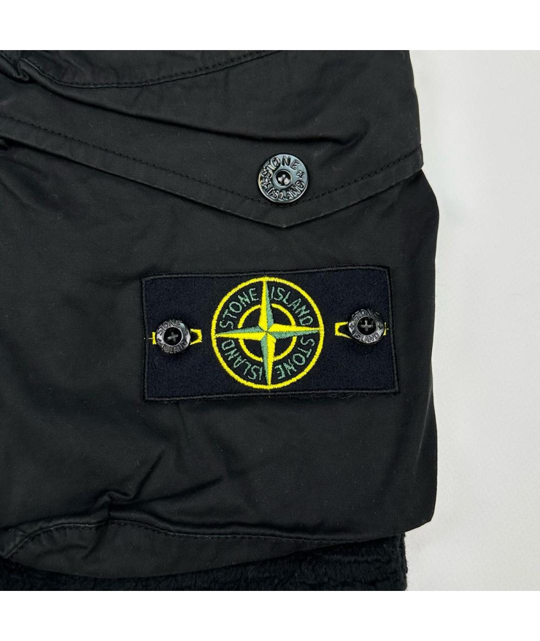 STONE ISLAND Черные хлопковые шорты, фото 2
