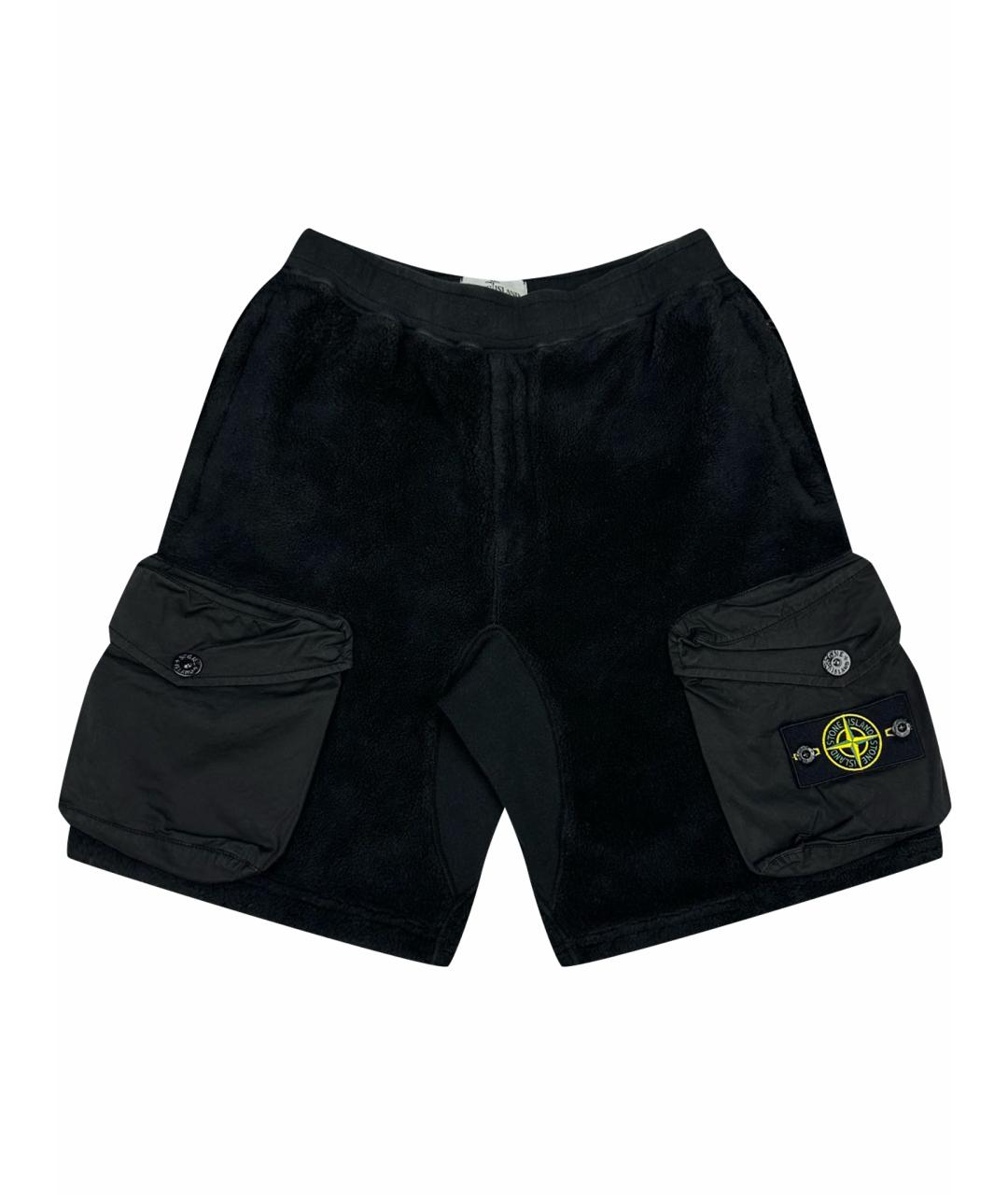 STONE ISLAND Черные хлопковые шорты, фото 1