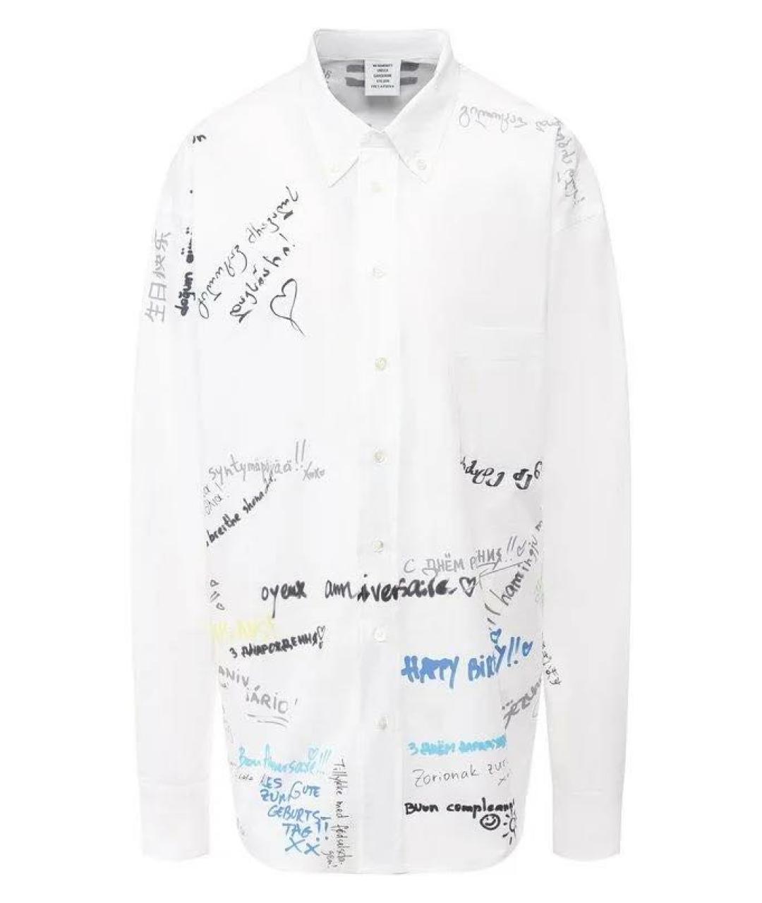 VETEMENTS Белая хлопковая кэжуал рубашка, фото 7