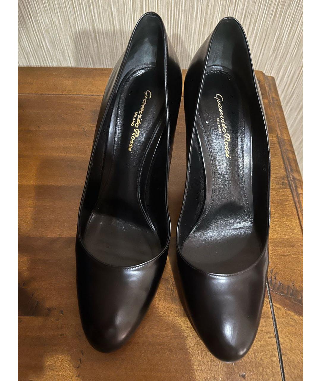 GIANVITO ROSSI Черные кожаные туфли, фото 2