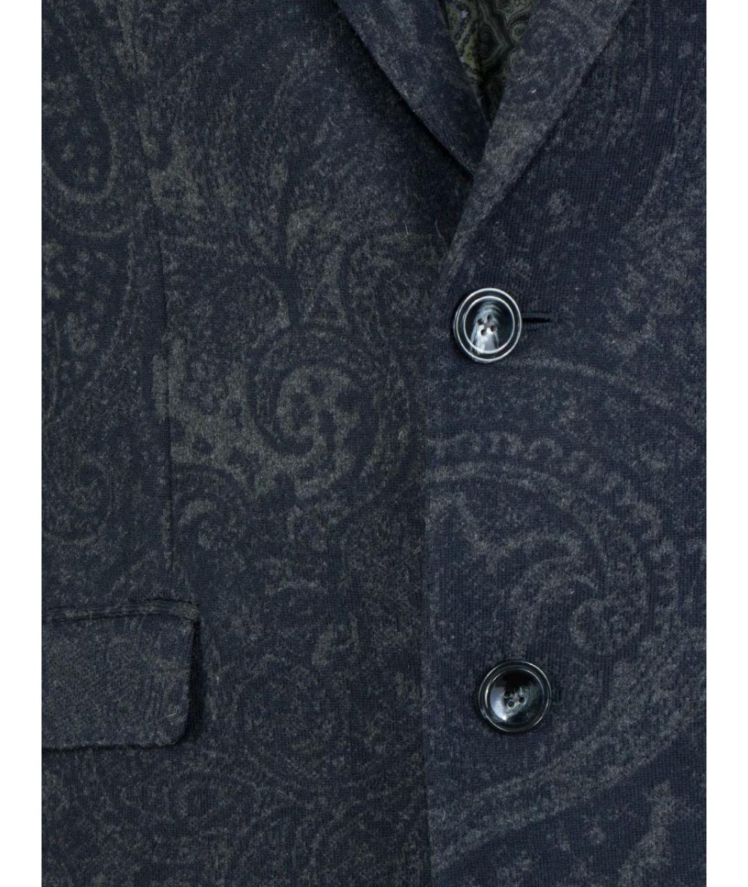 ETRO Темно-синее шерстяное пальто, фото 3
