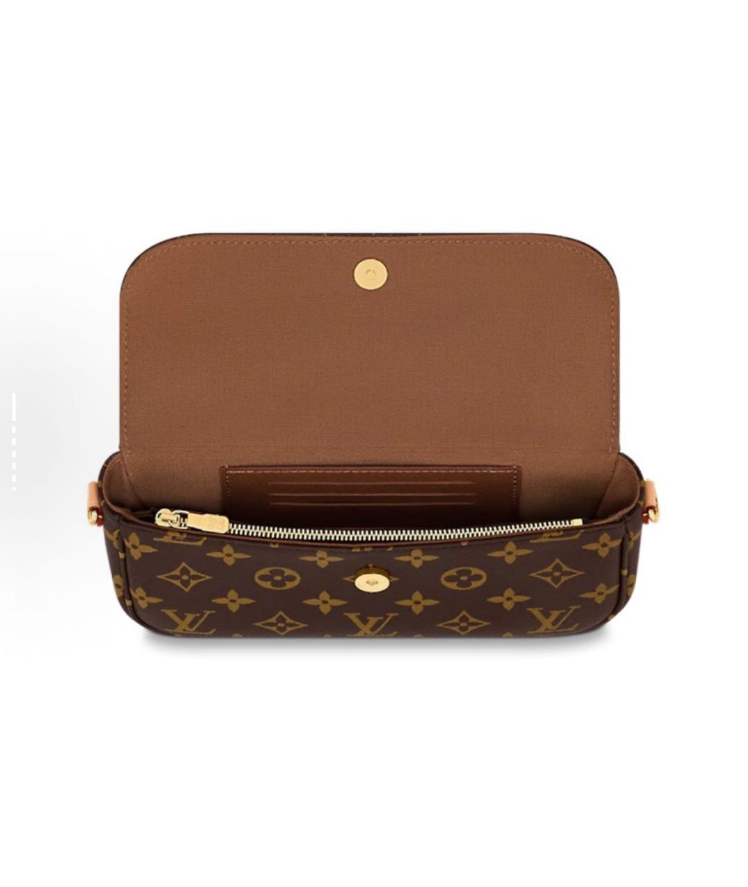 LOUIS VUITTON Коричневая кожаная сумка через плечо, фото 4