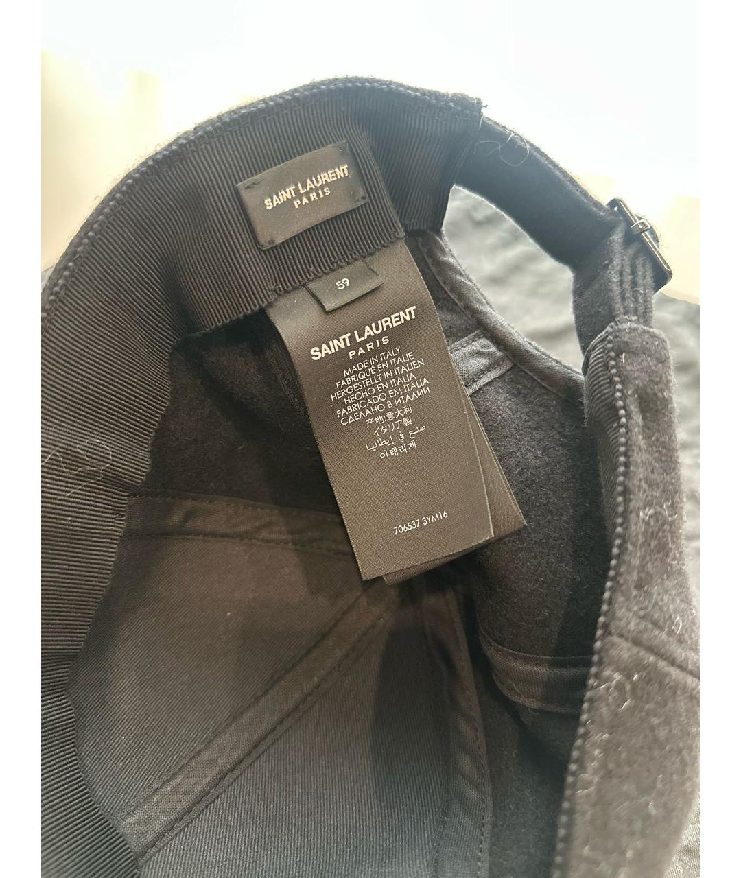 SAINT LAURENT Черная кашемировая кепка, фото 4