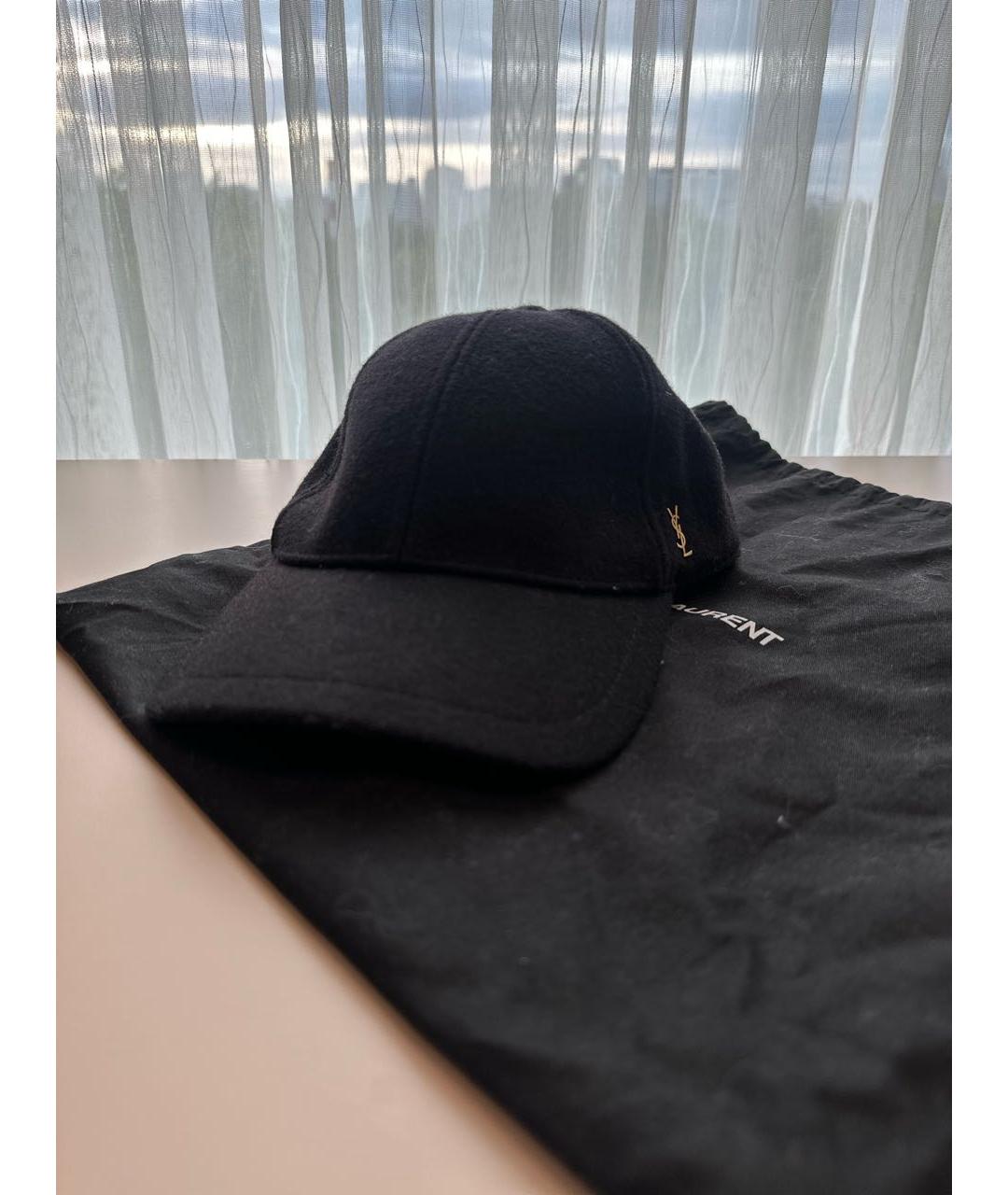SAINT LAURENT Черная кашемировая кепка, фото 6