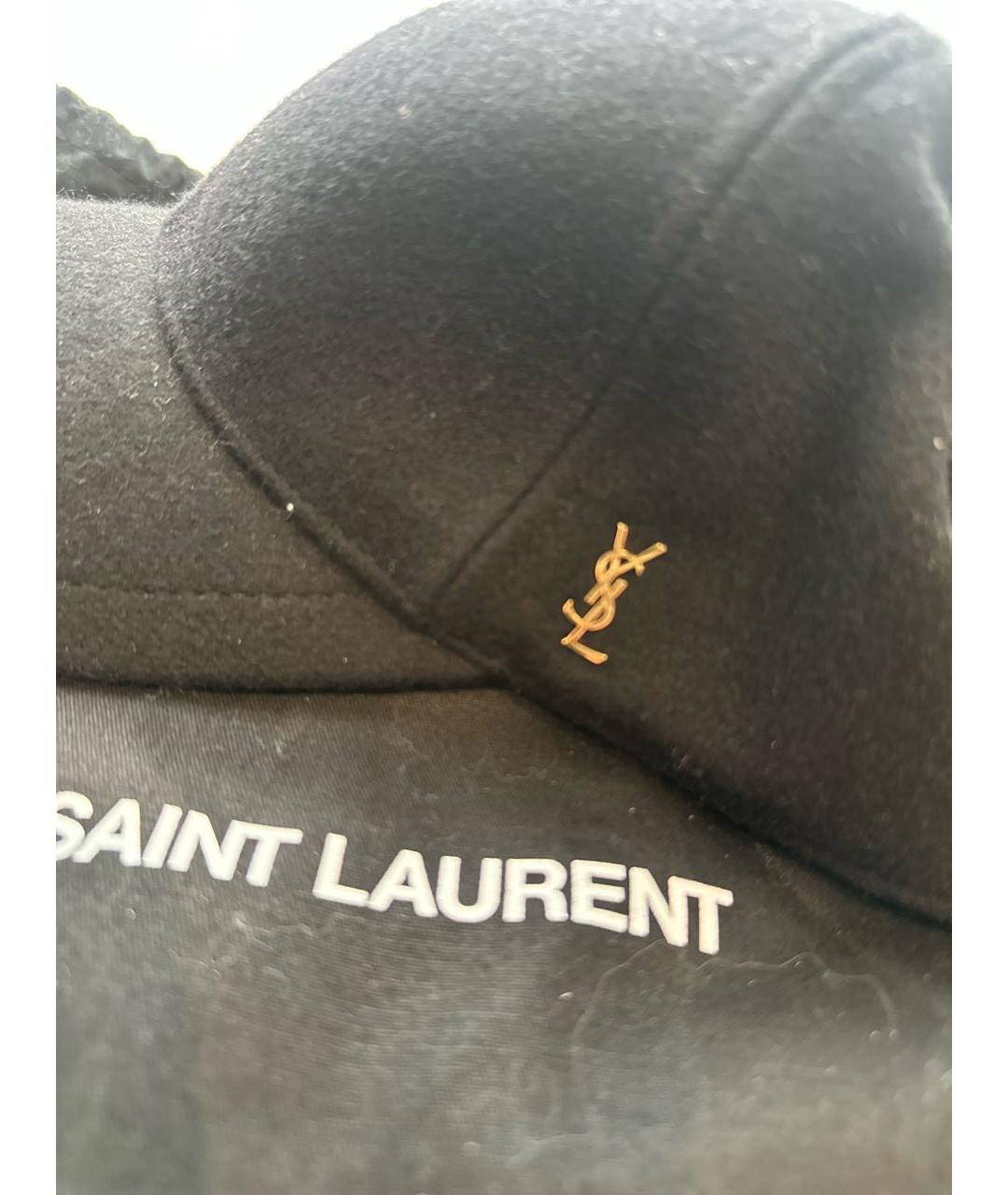 SAINT LAURENT Черная кашемировая кепка, фото 5